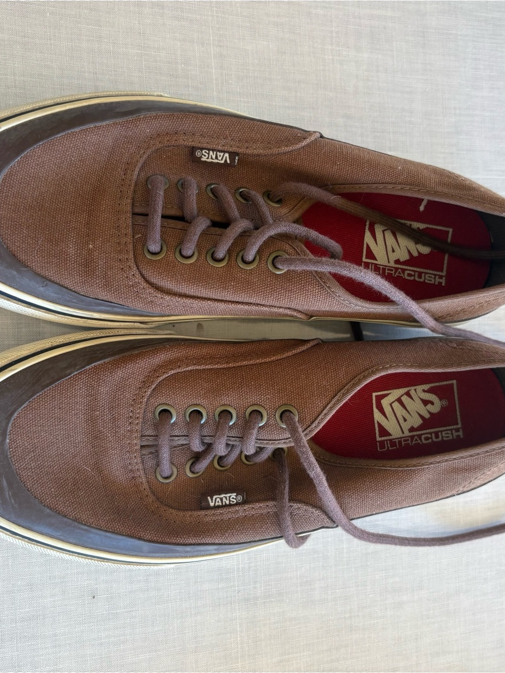 Vans Men’s Brown Canvas Authentic Sneakers-vegan friendly